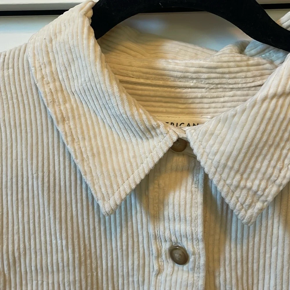 American Eagle Outfitters Oversized Cream Corduroy Shacket in Large NWT - Picture 8 of 15